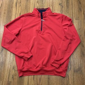 Carnoustie Performance Pullover Mens Medium Golf 1/4 Zip Jacket Red Stretch